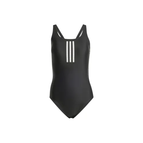 Adidas 3 Stripes Graphic V Спина Купальник Ван-Пис Купальник Женские Черный