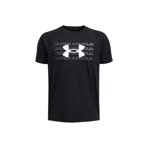 Under Armour TechWordmark T-Shirt Black Teenagers