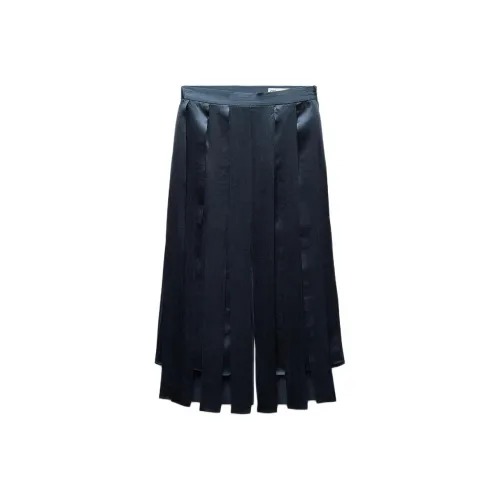 ZARA ZW Series Темно-синий Женские Повседневные Длинные Юбки