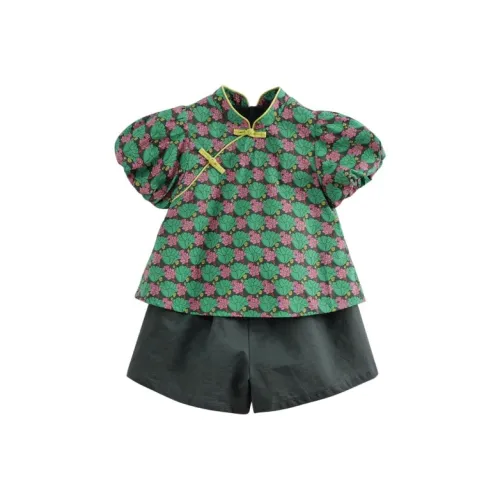 MARC JANIE SS23 Костюм для малышей и детей зеленый лист лотоса