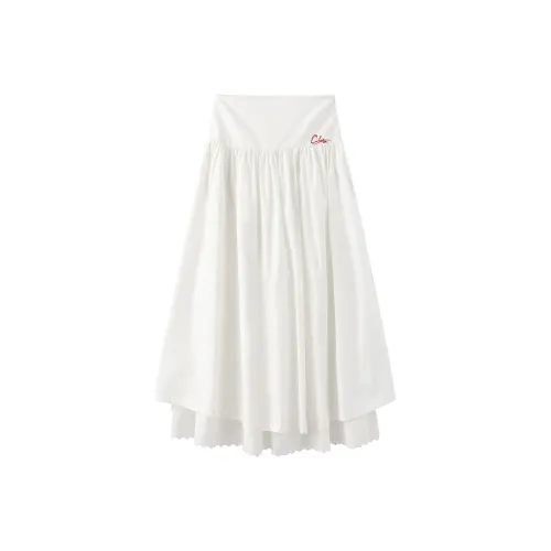 CUBIC Повседневный Длинный Юбка Женская Белая