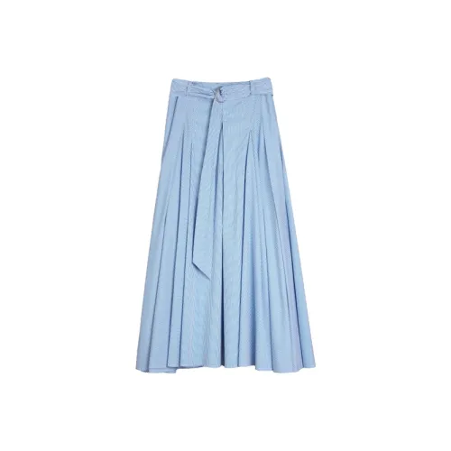ELLE Повседневный Длинный Юбка Женская Синяя