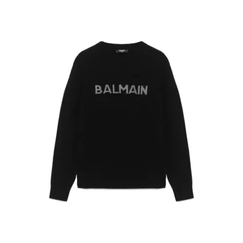 BALMAIN Детская одежда Буква Круглый вырез Трикотажная ткань Длинный рукав Черный Детский