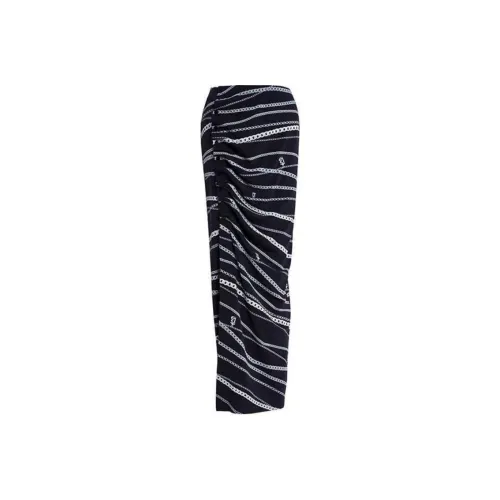 BESIONIA SS24 Повседневная длинная юбка женская черно-белая