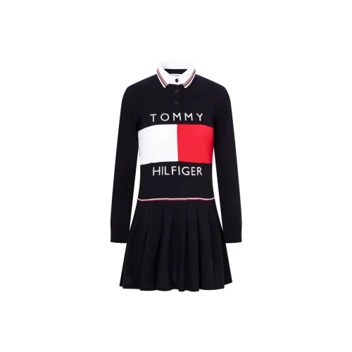 Tommy Hilfiger Темно-синий 002 Платья для дошкольников