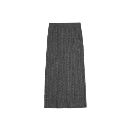 ELLE Повседневный Длинный Юбка Женская Темно-Серый
