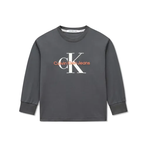 CALVIN KLEIN Удобная длинная рубашка с длинным рукавом стальной серый для подростков