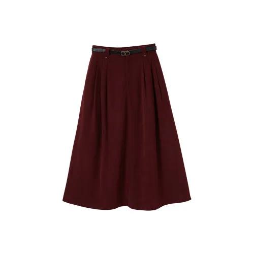 XIANGYING Повседневная длинная юбка женская красная