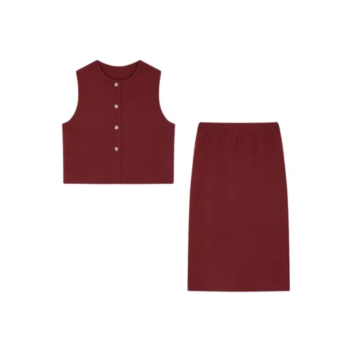 Mo Han Yi Mei Новогодний комплект с юбкой женский красный