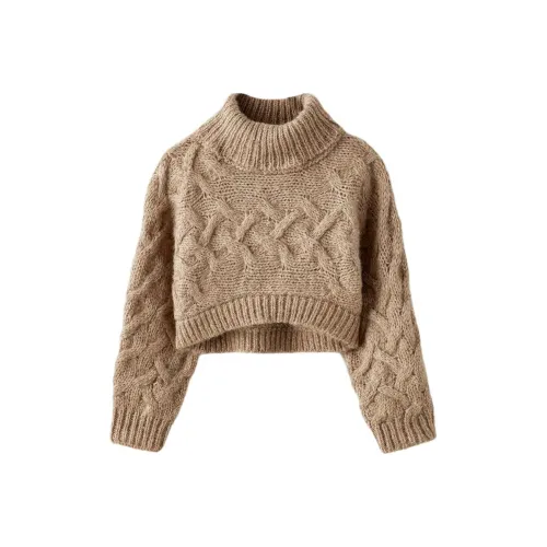 ZARA Свитер Зебра С принтом Коричневый Желтый Детский