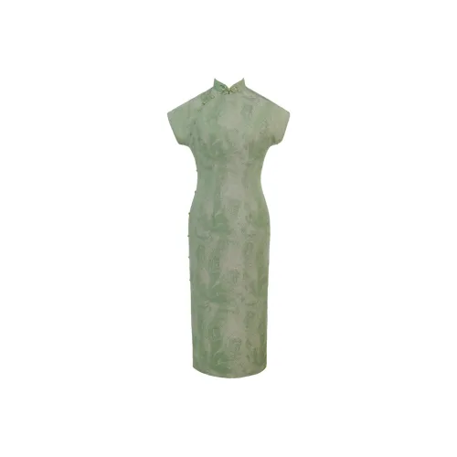 Одежда Cut By Time Чонсам Женская Изумрудно-зеленый