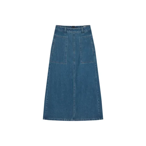 E.land Повседневный длинный юбка женский деним