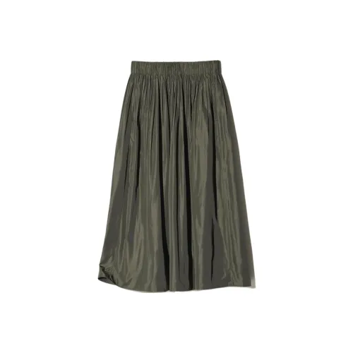 UNIQLO Повседневная длинная юбка женская оливкового цвета