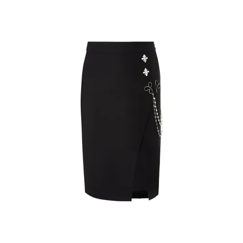 AIVEI Повседневный Длинный Юбка Женская Черная