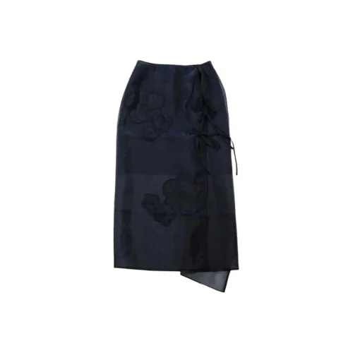 Cecilie Bahnsen Повседневный Длинный Юбка Женская Морской Синий