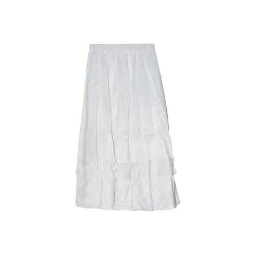 Menglaini Повседневный Длинный Юбка Женская Белая