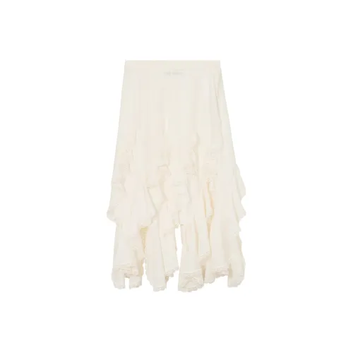 NancyCavally Повседневный Длинный Юбка Женская Бежевая