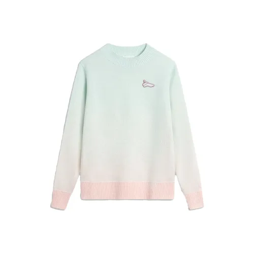 LINING YOUNG Свитер Sports Life Collection Светло-розовый с мягким аква-синим градиентом жаккард детский