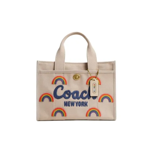 COACH Canvas Сумка Тоут Сумка Сумка для покупок Сумка через плечо Сумка среднего размера Женская Натуральная
