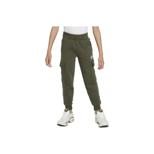 Детские Nike Вязаные Тренировочные Штаны Оливкового Цвета