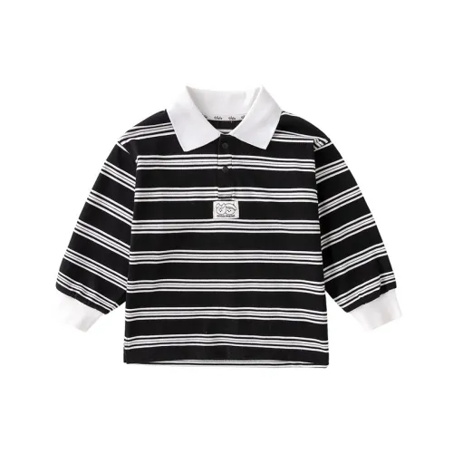 Toot Toot Home Поло Черно-белые полосы для детей 3-7 лет