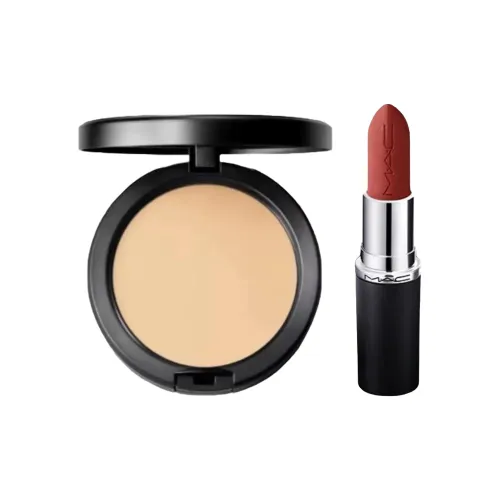 MAC Bullet Lipstick Пудра Компактный Макияж Наборы Легко Смешивается Длинное Сохранение 3,5г+12г