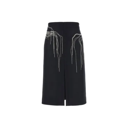 DRIES VAN NOTEN Черные Женские Повседневные Длинные Юбки