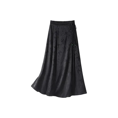 Cypress House Повседневный Длинный Юбка Женские Черный
