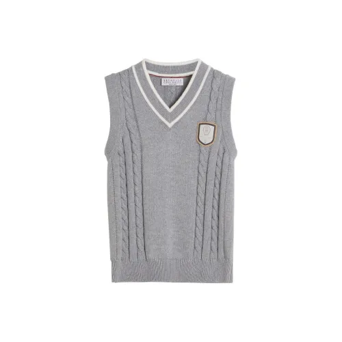 Brunello Cucinelli Серый Kids Свитеры