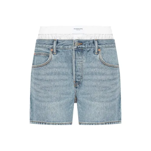 Alexander Wang SS24 Джинсовые шорты Женские Небесно-голубой