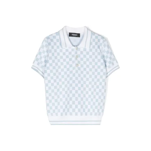 VERSACE SS24 Поло Светло-Синий Детский