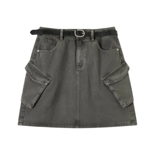 EICHITOO Джинсовые короткие юбки Женские Темно-серый