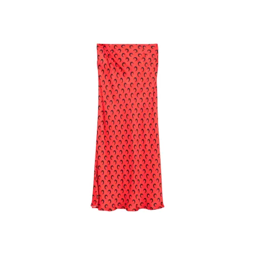 Marine Serre SS25 Повседневный Длинный Юбка Женская Ярко-Красная