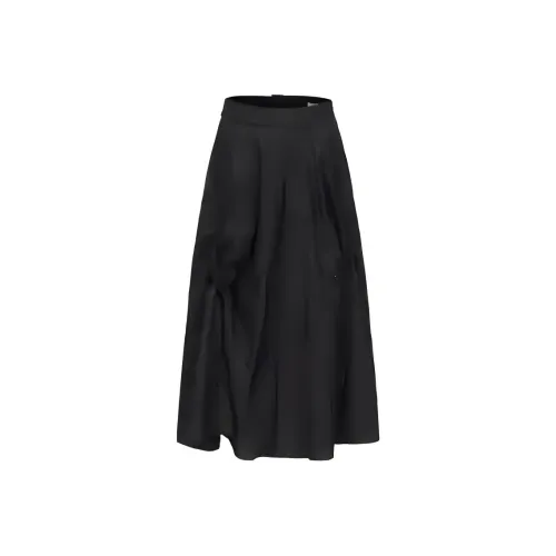 INITIAL Повседневный Длинный Юбка Женские Черный