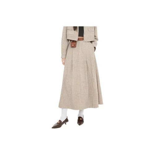 JORYAweekend Повседневный Длинный Юбка Женская Клетка