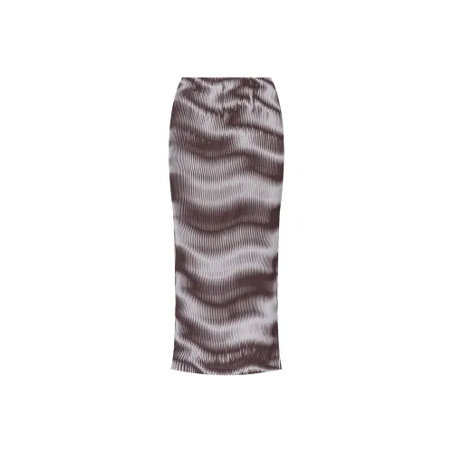 ISSEY MIYAKE SS25 Повседневный Длинный Юбка Женские Коричневый