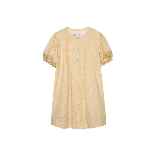 ZARA Детское платье абрикосовый желтый