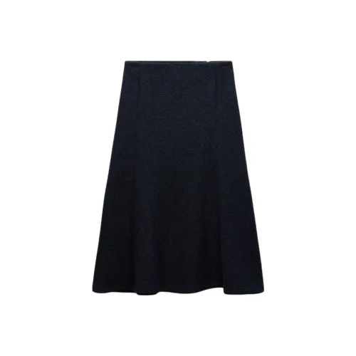 ZARA ZW Series Голубо-серый Женские Повседневные Длинные Юбки