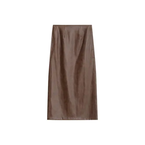 Journey Originals Повседневный Длинный Юбка Женские ОСЕНЬ Лист Коричневый