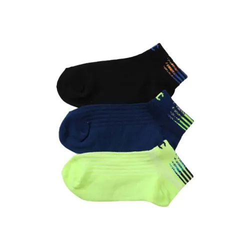 Чемпион 1 комплект OF 3 Двойной Зеленый + Синий + Черный Kids Носки