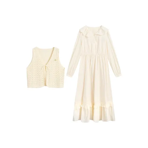 ZIHAN Комплект с юбкой Женские Бежевый Золото