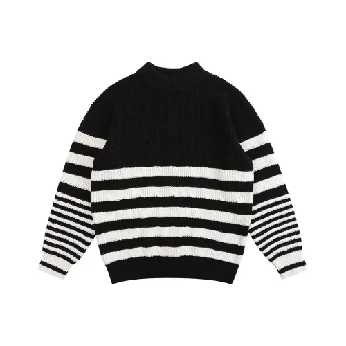 Pure And Good Свитер Черный Белый Полосы Подростки