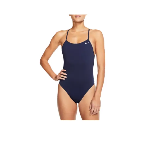 Nike Женские Кружево Вверх Галстук Спина One Piece Купальник One Piece Купальник Женские Морской синий