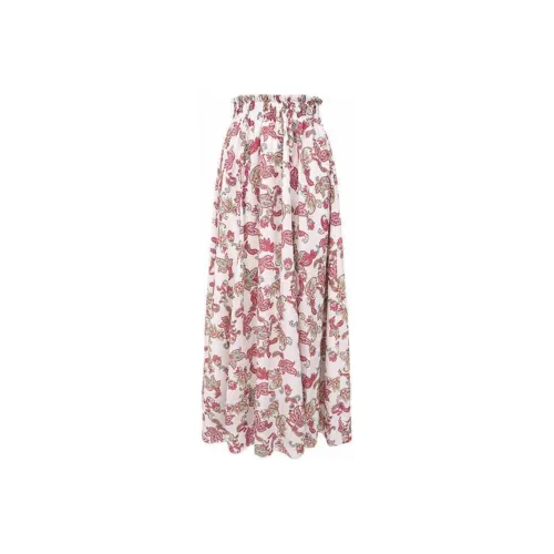 BALNEAIRE Повседневный Длинный Юбка Женская Цветочный Розовый