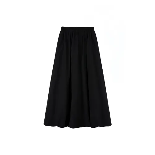Mu Qingqing Повседневный Длинный Юбка Женские Черный