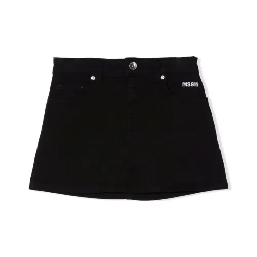 MSGM Хлопок Деним Мини Полу-Длина Короткая Юбка Лето Детский Черный