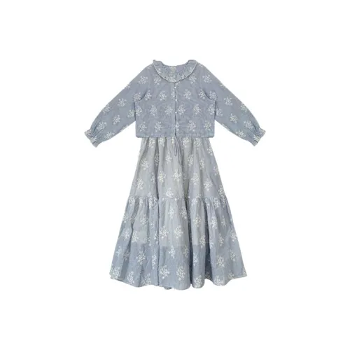 WUPODAMANVZHUANG Комплект с юбкой Женские Poetry Синий