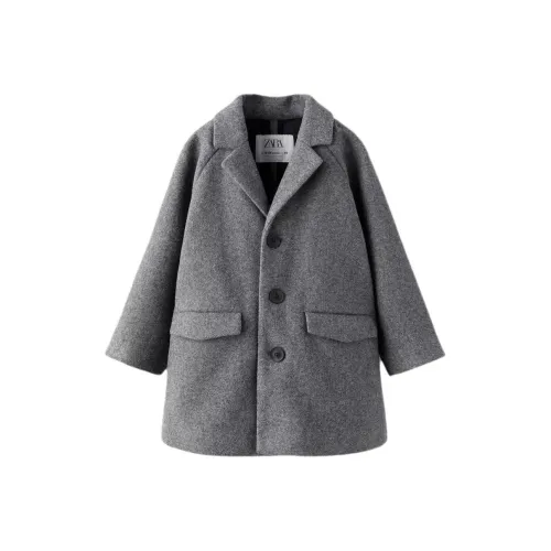 ZARA Однотонный MID Длина (размер в длину) Нейлон Пальто Весна-осень Детский Темно-серый