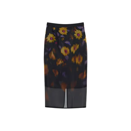 NancyCavally Повседневный Длинный Юбка Женские Многоцветный Fallen Petals