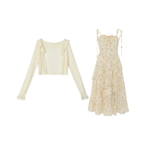 MISTVB Комплект с юбкой Женские Абрикос